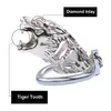 Forme de tigre Cock Cage Dispositif de chasteté masculine Anneau de pénis en acier inoxydable Serrure de bondage Cage de chasteté Adulte BDSM Sex Toy pour hommes Meilleure qualité