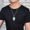 New Animal Lion head Necklaces Pendant Gold Silver Color Bling Cubic Zircon Men039s Hip hop Necklace Rock Jewelry8261321