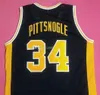 West Virginia Mountaineers College Kevin Pittsnogle #34 Camisa de basquete retrô masculina com número personalizado costurado e nome