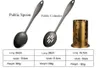 Set di utensili da cucina in acciaio inossidabile Set di cucchiai di pasta per zuppa di pala Accessori per utensili da cucina a manico lungo con tubo di stoccaggio 7 pezzi