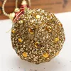 Decorazione per feste Palline di Natale con strass e glitter 8CM 1PC Albero da appendere Ornamento Palla in schiuma 0927#301