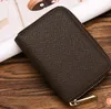 WOMENS brown mono 4 color CARD holder ZIPPY COIN fashion casual short leather zipper purse Wallet BOX dust bag card fashion