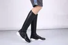 -LTTL Mens Boots Horseshoe Stretch Leather Fashion Training
