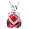 Wholesale-925 silver sterling wedding jewelry sets heart in heart crystal rhinestone necklace stud earrings and ring model no.918