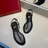 Verão clássico rc t-strap arco sapatos planos sandálias 2020 designer de moda flip flops sandália feminina com pérolas