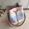 Tie Dye última cordón para las mujeres el bolso de hombro de cuero clásico de asas para hacer bolsos de la señora presbicia monedero del bolso de compras del bolso del cubo