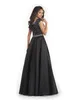 Preto Longo A Linha Modest Vestidos de Baile Com Mangas Cap Colher Pescoço de Cetim Beading Top Adolescentes Meninas Modest Prom Vestidos de Manga Feito Sob Encomenda