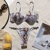 Snake Print Bikini Push Up Купальник Женский купальный костюм Струна Стринги Бразильский бикини 2020 Высокие Купальники Купальники Женщины Сексуальные Бикини