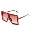 18 Colors Women Square Luxury Acrylic Rhinestone Sunglasses Oversize Colorful Diamond Frame Shades Big Sun Glasses Wholesale
