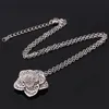 Полые цветочные выписки Ожерелья Цветочный кулон Choker Ожерелье Platinum 18k Настоящие Позолоченные Женщины Воротник Ссылка Цепочка Коренастые Ювелирные Изделия