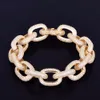 18mm Chunky Zirkoon Ronde Cubaanse Link Armband Heren Hip Hop Sieraden Goud Zilver Ketting Bangle 7-8 '' "