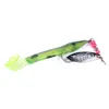 HENGJIA 100PCS Fishing Lures Laser Spinner Spoon Artificial Bait Soft Silicone Shad Jig Head Jigging Baits