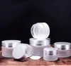 Frosted Glass Cosmetische crème fles ronde pottenfles met binnenste PP-voeringen voor handgezicht roomfles 5g tot 100 g