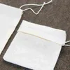 hight quality Portable 100pc 8x10cm Cotton Muslin Reusable Drawstring Bags Packing Bath Soap Herbs Filter Tea Bags271o