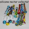 20pcs kit de nectar de silicone concentrado tubo de fumaça com pontas de quartzo de 14 mm DAB DAB SLIGS SLIGS