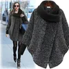 Hot Large Size Women's Woolen Coat 2019 Autumn Winter Wool Coat Knitted Turtleneck Thick Cashmere Cloak Female Jacket Plus Size 5XL