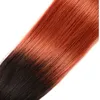 Malaysiska jungfruliga hår wefts 1b/350 raka 3 stycken/parti 100% mänskliga hårförlängningar Två toner färg tre buntar 10-28 tum