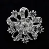 Spilla piccola stella marina da 1,35 pollici con cristalli di strass trasparenti Spilla da sposa tono argento scintillante