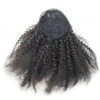 Secouez et allez l'extension de cheveux de queue de cheval bouclée queue de cheval de cheveux humains afro-américains avec cordon de serrage Queue de cheval élégante facile 120g