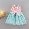 Vestido de avental de desenho animado de garotas 5 Princesa Fancy à prova de petróleo Chave de renda de renda aberta para trás figurino antipolução TU8246700