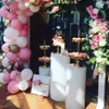 Metal Square Cylinder Column Display Stativ Pillar Vägledning Blommor Vase Cake Crafts Dessert Displayhållare Bröllop Grand Event Party Decor