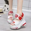 Hot Sale-Tjock Bottom 2018 Nya Kvinnors Skor Super High Heel Platform Shoes Wild Wedge With Open Toe Sand