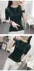 Fashion- Half New Sleeve Cotton Crewneck Femme Sleeve Head Sweater Shirt Five Solid Tight Sleeve Thin Repair