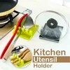 Plastic keuken gebruiksvoorwerp lepel spatel plank pot pan deksel schop houder food grade siliconen keuken koken gereedschap grijs en groen