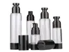 15ml 30ml 50ml 80ml 100ml 120ml Empty Black Airless Pump Dispenser Bottle Refillable Lotion Cream Vacuum Spray Bottle Atomizer