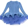 Bibihou Mädchen Winterkleid Modende Frühling Herbst Prinzessin Girl Langarm Pullover Tutu Kleid Kid Weihnachtskleider für Mädchen Y190515