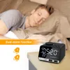 Bluetooth 4.2 Radio Alarm Clock Speaker con 2 porte USB LED Digital Alarm Clock Casa Decration Snooze Orologio Da Tavolo