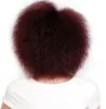 Peluca afro sintética para mujer Africana Marrón oscuro Negro Color rojo Yaki Peluca corta recta Cosplay Cabello