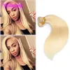 Cheveux humains non transformés péruviens 2 faisceaux soyeux droits Double trames 613 Blonde couleur claire teintable 2 pièces/lot 10-30 pouces