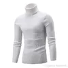 Mens Casual Sweaters 5 Colors Ribbed Turtle Neck Pullovers Long Sleeve Solid Sweater for Autumn and Winter