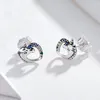 Tiny stadniny kolczyki hipoalergiczne S925 Sterling Silver Ear Stud dla dzieci Unicorn Love Heart CZ Body Biżuteria