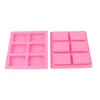 6 Kavitetssilikonform för att göra tvålar 3D -vanlig tvålform Rektangel DIY Handgjorda tvålformar MAULD8312154