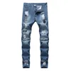 2019 heren stijlvolle gescheurde jeans broek biker skinny slanke rechte rafelige denim broek nieuwe mode skinny jeans kleding