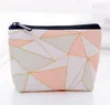 300pcs Kvinnor Söt Mix Geometry Patten Printing Zipper Coin Purses