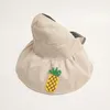 Letnie dzieci Sun Visor Dzieci Chłopcy Dziewczęta Plaża Kapelusz Kobiety Truskawkowy Ananas Słonecznik Embroider Słońce Cień rodzic-dziecko Czapka S138