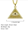 Gold Illuminati Eye Of Horus Egyptian Pyramid With 23.6 Inch Chain For Men/Women Pendant Necklace Hip Hop Jewelry Free shipping WL897