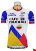 Cafe de Colombia Retro 2022 Pro Team Rowery Jersey Zestaw krótki rękawie oddychające rowerowe ubrania rowerowe MAILLOT223E