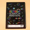 Magic Scratch Art Book Rainbow Scratch Paper Notebook with Wooden Stylus Kids Notes Boards Boards Party Birthday Game Gift 1034150040