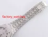 Высококачественные мужские часы арабские числа Iced Silver Case Face Watch 42 -мм автоматические механические мужские наручные часы241W