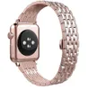 Luxo Strass Diamond Strap para Apple Watch 44mm 42mm 40mm 38mm Aço Inoxidável Faixa de Relógio de Metal para iWatch Series 1 2 3 4