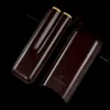 Brun färg och svart färgläderhållare 2 Tube Travel Cigar Case Humidor för rökning2699722