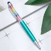 Creatieve eenvoudige stijl regenboog kristal balpen pennen mode school kantoorbenodigdheden grote edelsteen metalen balpen inkt zwart student cadeau