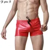 F plus r Men's Faux Leather Swimewear Boxer Trunks Beach Baddräkter Simning Men Board Surf Boxers Shorts237C