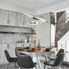 Moderne Chrome LED Pendentif Lumière En Aluminium Anneau Lustres Éclairage pour salle à manger salon maison créative suspension