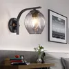 Nordic Modern LED Wall Lamps Glass Ball Bathroom Mirror Bedside Stair American Retro Light Sconce Indoor Lighting Fixtures