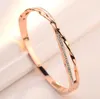 2019 fashion hot style jewelry diamond rose gold titanium bracelet women's new personality steel bracelet